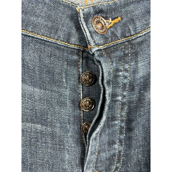7 For All Mankind Rhigby Jeans Mens 36 Blue Straight Stretch Button Fly Mid Rise - Picture 7 of 11